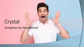  Presentation with environmental awareness gif image - Amazing slides having image of excited man 30s backdrop and a lemonade colored foreground