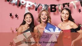  Presentation with pink birthday - Cool new PPT theme with fancy dresses holding birthday backdrop and a red colored foreground