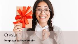  Presentation with gift - Audience pleasing slide set consisting of gifted education - image of excited young school backdrop and a mint green colored foreground