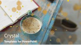  Presentation with digital image processing - PPT theme having image-of-falling-yellow-dots background and a ocean colored foreground