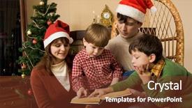  Presentation with family reading - Slides consisting of image of family members reading background and a  colored foreground