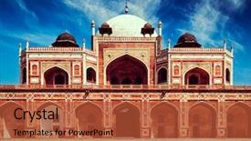  Presentation with vintage retro - Slides with image of famous tourist indian background and a red colored foreground