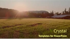  Presentation with trees - PPT theme having image-of-farmhouse-field background and a tawny brown colored foreground