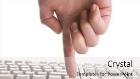  Presentation with forefinger - Cool new theme with image of female forefinger before pressing enter key backdrop and a lemonade colored foreground