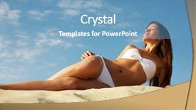  Presentation with old big bike on white - Amazing slide deck having image of female in white backdrop and a teal colored foreground