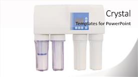  Presentation with drinking water - Slide set featuring image of filters to purify background and a white colored foreground