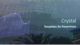  Presentation with data processing - PPT layouts with image-of-finacial-data-processing background and a ocean colored foreground