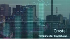  Presentation with image processing - Slide set consisting of image-of-finacial-data-processing background and a ocean colored foreground