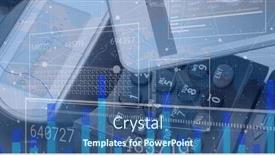  Presentation with digital image processing - PPT theme consisting of image-of-financial-data-graphs background and a ocean colored foreground