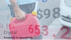  Presentation with image processing - PPT theme consisting of image-of-financial-data-processing background and a coral colored foreground