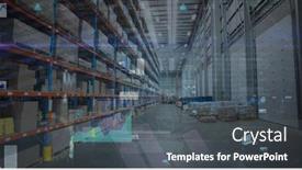  Presentation with image processing - Slide deck consisting of image-of-financial-data-processing background and a dark gray colored foreground