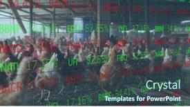  Presentation with digital image processing - Presentation featuring image-of-financial-data-processing background and a  colored foreground
