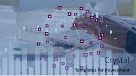  Presentation with computer processing - Slide deck with image-of-financial-data-processing background and a light blue colored foreground