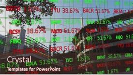  Presentation with housing market - Presentation design having image-of-financial-data-processing background and a tawny brown colored foreground