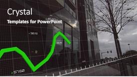  Presentation with housing market - Presentation design consisting of image-of-financial-data-processing background and a dark gray colored foreground