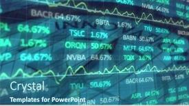  Presentation with data processing - PPT theme featuring image-of-financial-data-processing background and a ocean colored foreground