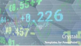  Presentation with digital finance - Slides with image-of-financial-data-processing background and a mint green colored foreground