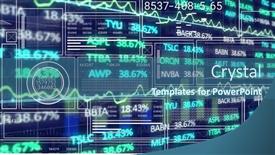  Presentation with data processing - Presentation theme having image-of-financial-data-processing background and a ocean colored foreground