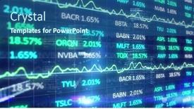  Presentation with business networking - Slide set with image-of-financial-data-processing background and a ocean colored foreground