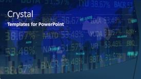  Presentation with digital image processing - PPT theme consisting of image-of-financial-data-processing background and a  colored foreground