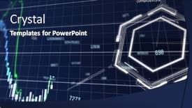  Presentation with data processing - PPT theme featuring image-of-financial-data-processing background and a navy blue colored foreground