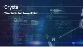  Presentation with data processing - Slide set featuring image-of-financial-data-processing background and a ocean colored foreground