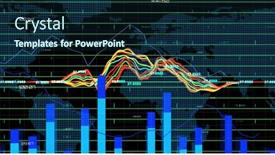  Presentation with data processing - Theme featuring image-of-financial-data-processing background and a navy blue colored foreground