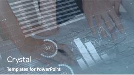  Presentation with diverse business people - Presentation design having image-of-financial-data-processing background and a seafoam green colored foreground