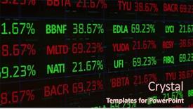  Presentation with digital statistics - Slide set consisting of image-of-financial-data-processing background and a wine colored foreground