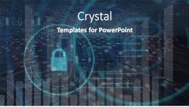  Presentation with digital finance - Presentation theme consisting of image-of-financial-data-processing background and a ocean colored foreground