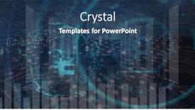  Presentation with digital finance - Presentation theme consisting of image-of-financial-data-processing background and a ocean colored foreground