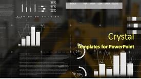  Presentation with terminal - Theme consisting of image-of-financial-data-processing background and a wine colored foreground