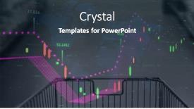  Presentation with shopping trolley - Presentation design having image-of-financial-data-processing background and a tawny brown colored foreground