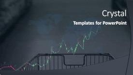  Presentation with shopping trolley - Presentation theme consisting of image-of-financial-data-processing background and a tawny brown colored foreground