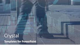  Presentation with digital image processing - Slide deck enhanced with image-of-financial-data-processing background and a ocean colored foreground