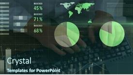  Presentation with computer processing - Theme enhanced with image-of-financial-data-processing background and a wine colored foreground