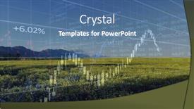  Presentation with sustainability - PPT theme enhanced with image-of-financial-data-processing background and a ocean colored foreground