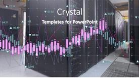  Presentation with servers - Slide deck enhanced with image-of-financial-data-processing background and a  colored foreground