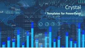  Presentation with data processing - Presentation theme having image-of-financial-data-processing and a ocean colored foreground