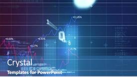  Presentation with global economy - PPT theme consisting of image-of-financial-data background and a teal colored foreground