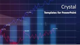  Presentation with global economy - Slides with image-of-financial-data background and a navy blue colored foreground