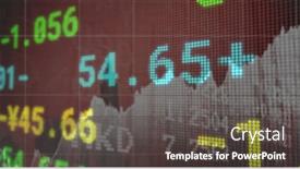  Presentation with technology economy - PPT layouts enhanced with image-of-financial-data background and a dark gray colored foreground