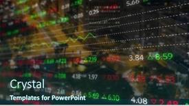  Presentation with technology economy - Presentation theme with image-of-financial-data background and a tawny brown colored foreground