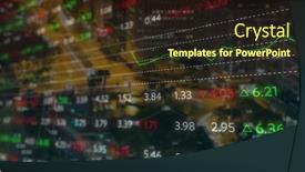  Presentation with technology economy - Presentation design having image-of-financial-data background and a tawny brown colored foreground
