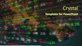  Presentation with technology economy - Presentation featuring image-of-financial-data background and a wine colored foreground