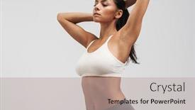  Presentation with sportswear - Amazing slide deck having image-of-fitness-brunette-woman backdrop and a light gray colored foreground