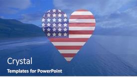  Presentation with america flag - Presentation with image-of-flag-of-america background and a ocean colored foreground