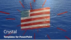  Presentation with america flag - Presentation theme with image-of-flag-of-america background and a ocean colored foreground
