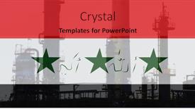  Presentation with international politics - Theme with image-of-flag-of-iraq background and a red colored foreground