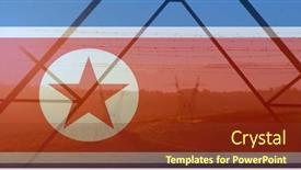  Presentation with korea flag - Slides having image-of-flag-of-north background and a tawny brown colored foreground